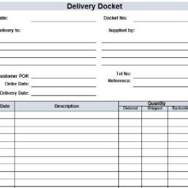 Order Delivery Docket Books