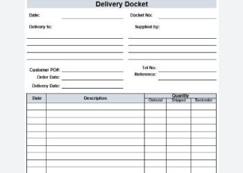 Order Delivery Docket Books